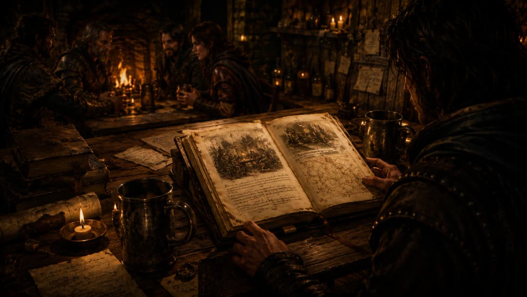 FableRealms Tavern player home and campaign knowledge view.