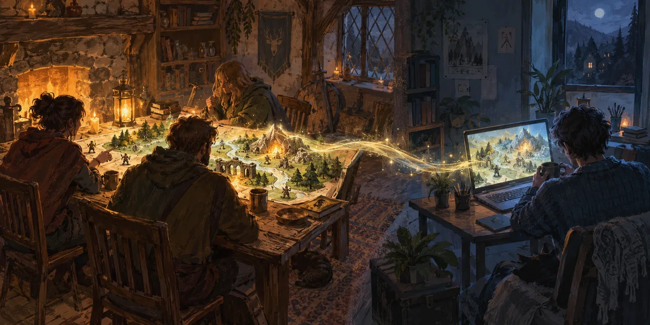 One Glowing Map, Two Rooms